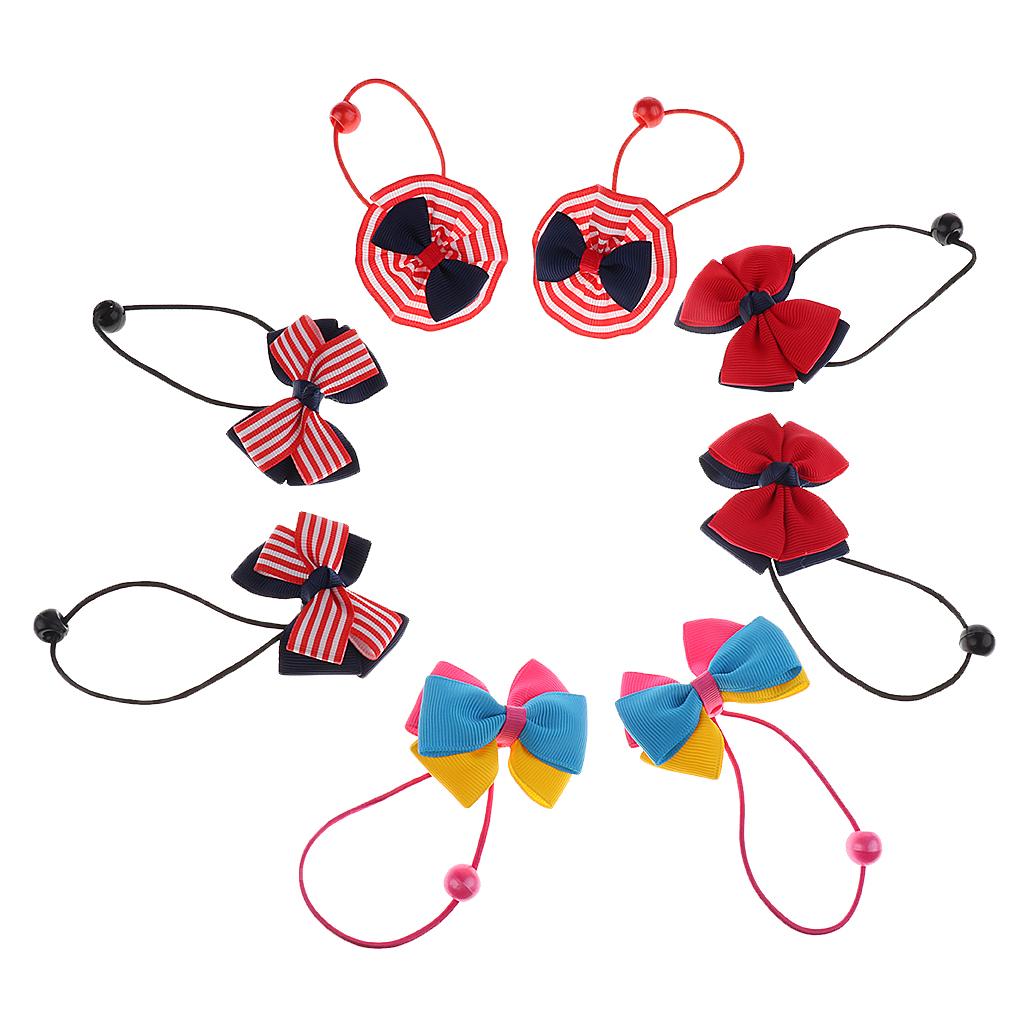 

8 Piece Baby Girls Hair Bow Elastic Ties Ponytail Holders Hair Bands