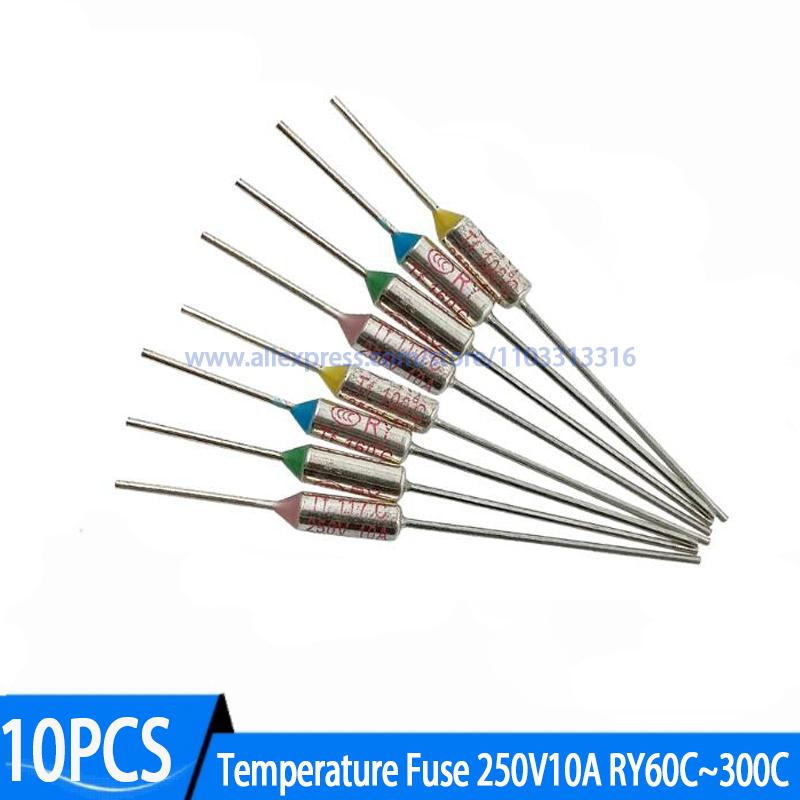 10PCS Thermal Fuse 250V 10A TF RY 60C 70C 80C 92C 100C 110C 115C 121C 135C 142C 157C 165C 172C 185C 192C 210C 240C 285C 300C Fuses4