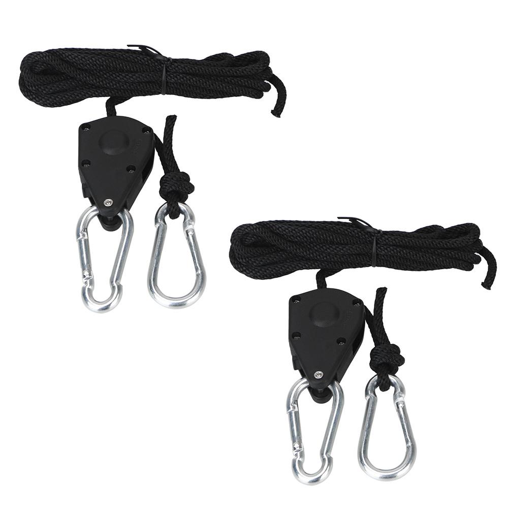 

Пластиковый шкив для вешалки, подвесной трос, храповой механизм, регулируемый зажим для троса, цинковый сплав, крючок 1 шт., прочный, 1/8 дюйма, для комплекта светильников для выращивания растений чёрный