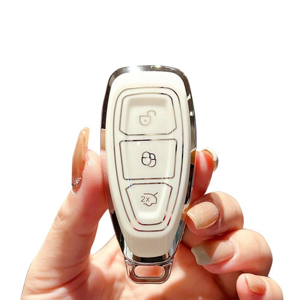 New Fashion Soft TPU Key Fob Cover Full Protection Remote Key Case For Ford/Fiesta/Focus 3 4/Mondeo/Kuga Protector Fob Accessory