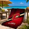 Flames Hockey Team Logo Beach Towel Microfiber Beach Towel, Lightweight and Quick-Dry, for Summer Travel, Swimming Pool Fan Birthday Gift