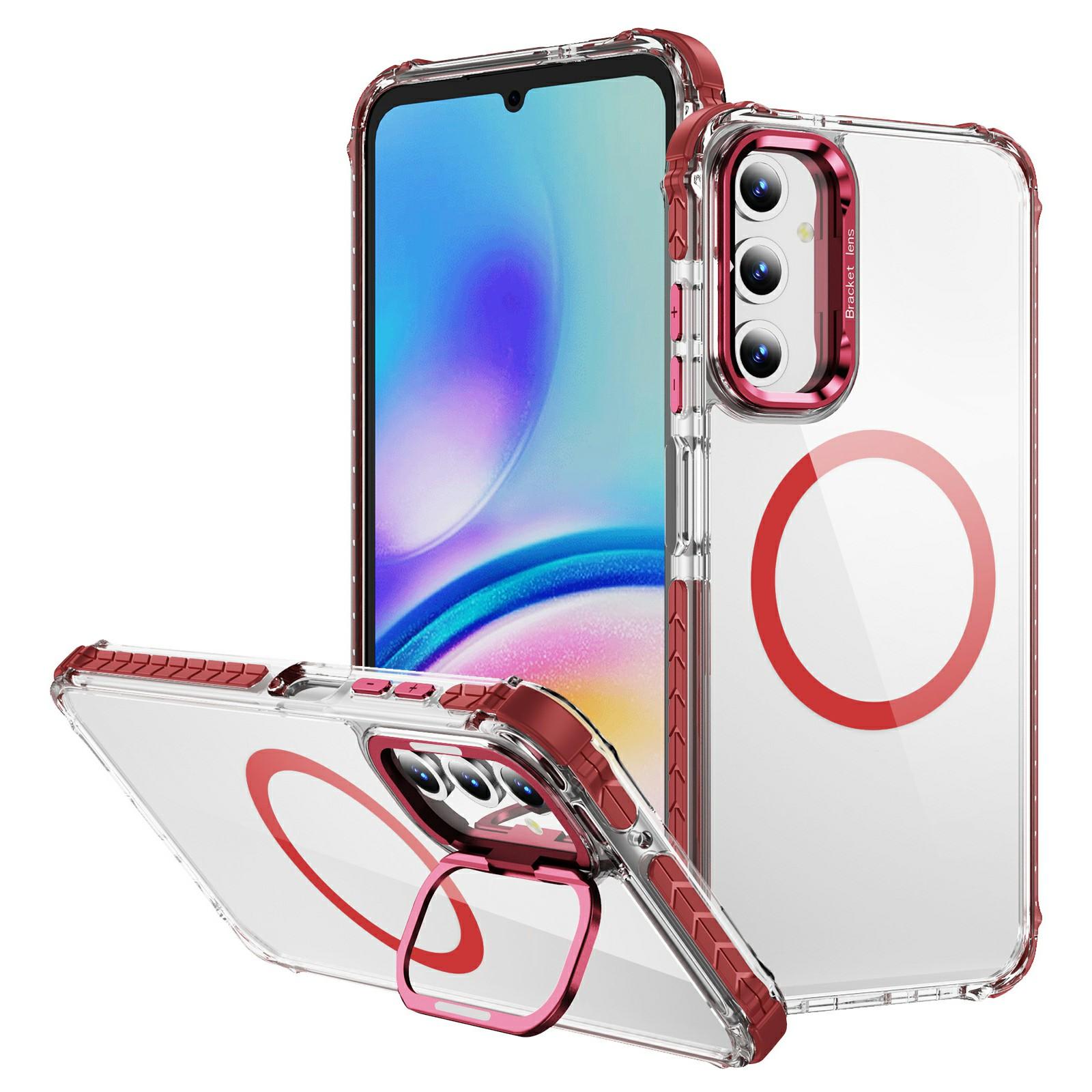 

For Samsung Galaxy A25 5G (Global) (161mm) Clear Phone Case with Lens Kickstand Cover Magnetic Case C