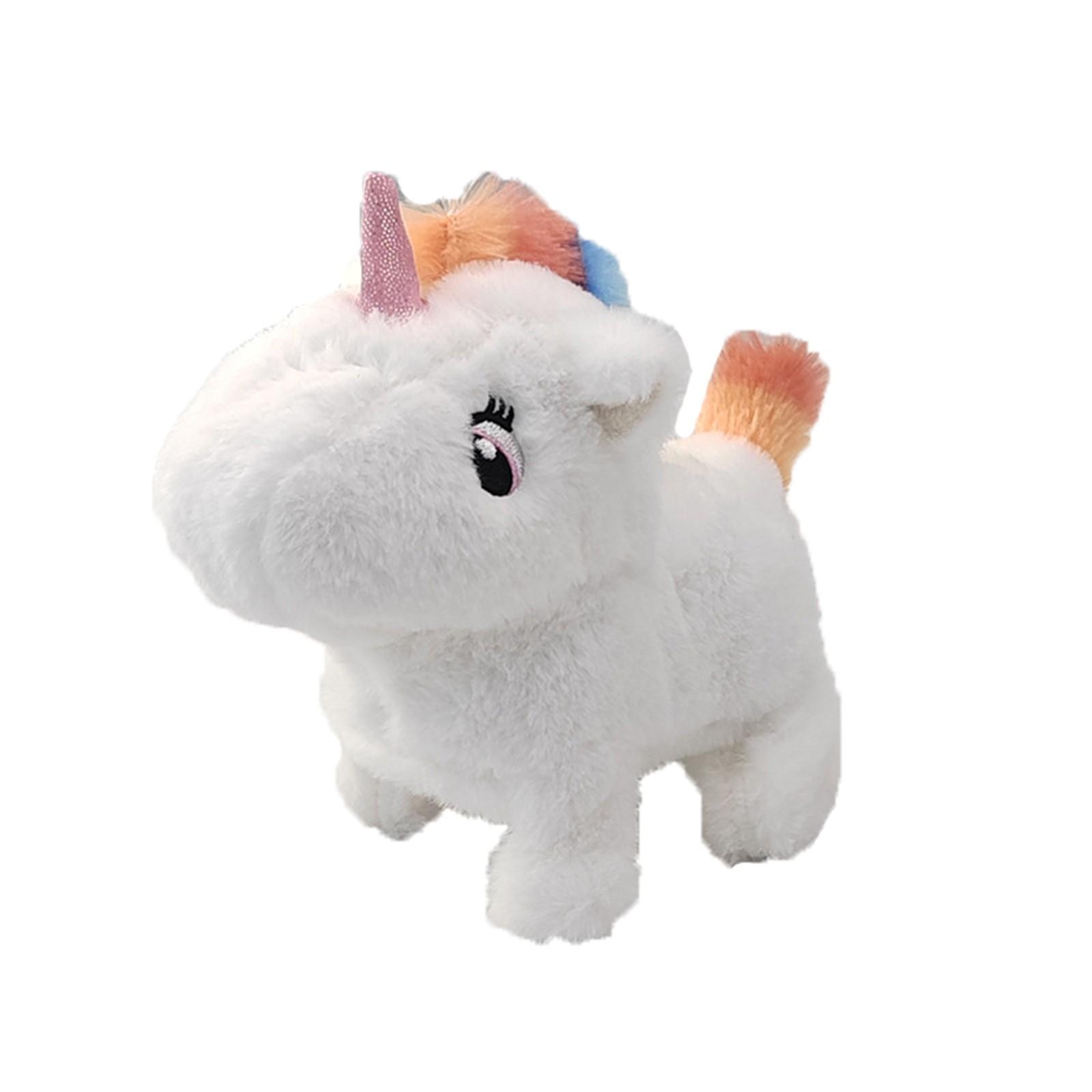 

New Plush Electric Toy Children s Toy Simulation Horse Can Walk And Bark Electronic Pet Toy One Size белый
