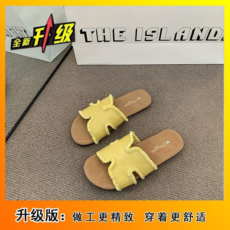 Wear summer super fire Boken cool slippers with skirts to go out by the sea niche thick-soled slippers women's 2025 new models