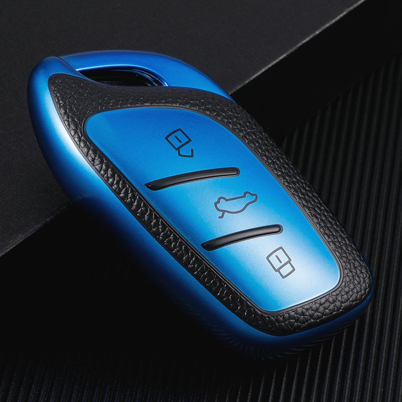 TPU Couro Carro Inteligente Chave Capa Case Holder Bolsa Chaveiro para Roewe RX5 I5 I6 RX3 RX8 ERX5 para MG ZS EV MG6 EZS Protetor