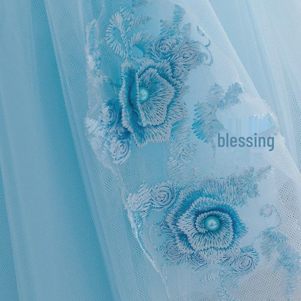 One-Shoulder Fluffy Baby Christening Dress with Beaded Flower and Bow