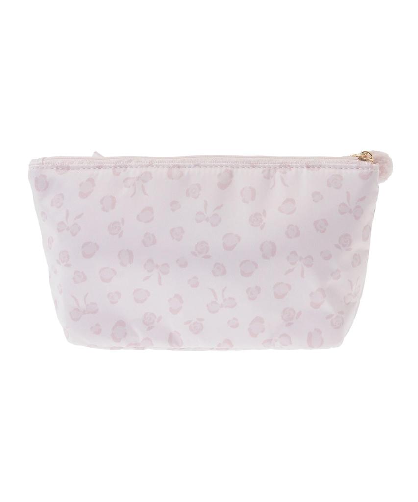 Maison De Fleur Ribbon Leopard Frill Pouch, Light Pink, Women's