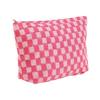 Crochet Makeup Bag Checkered Toiletry Bag Cosmetic Bag Versatile Storage Bag for Brush Lipstick Stationery Personal Care