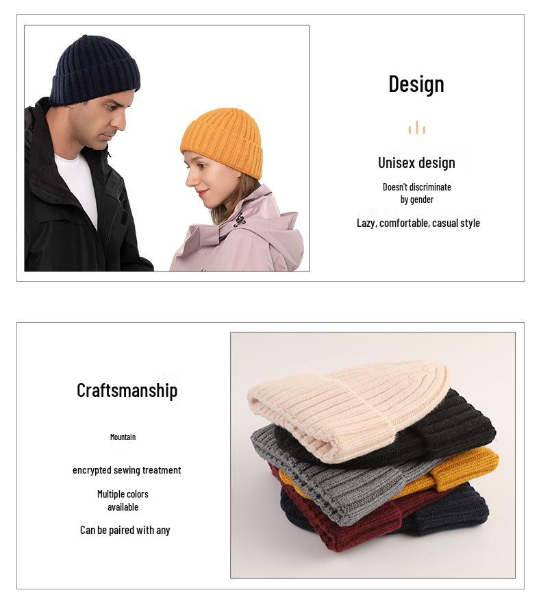 Winter Rabbit Down Core Knitted Hat for Women - Windproof, Warm, Breathable, with Large Brim - Perfect for Students and Couples