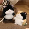 Round Shape Cat Plush Pendant Chubby Design Plush Cat Keychain Cat Plush Keychain  Gift For Girls