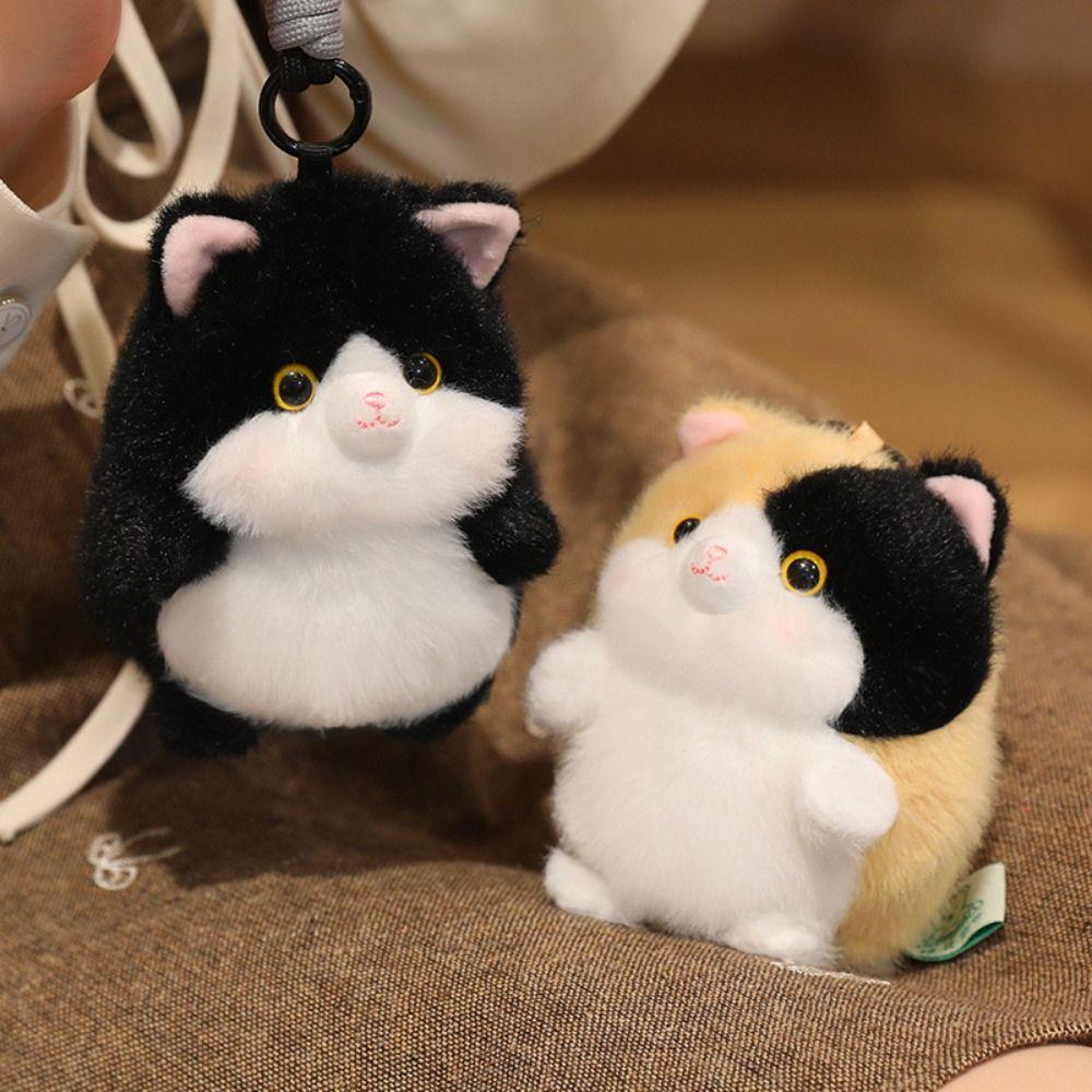 Round Shape Cat Plush Keychain Soft Material Plush Cat Keychain Cat Plush Pendant Gift For Boys