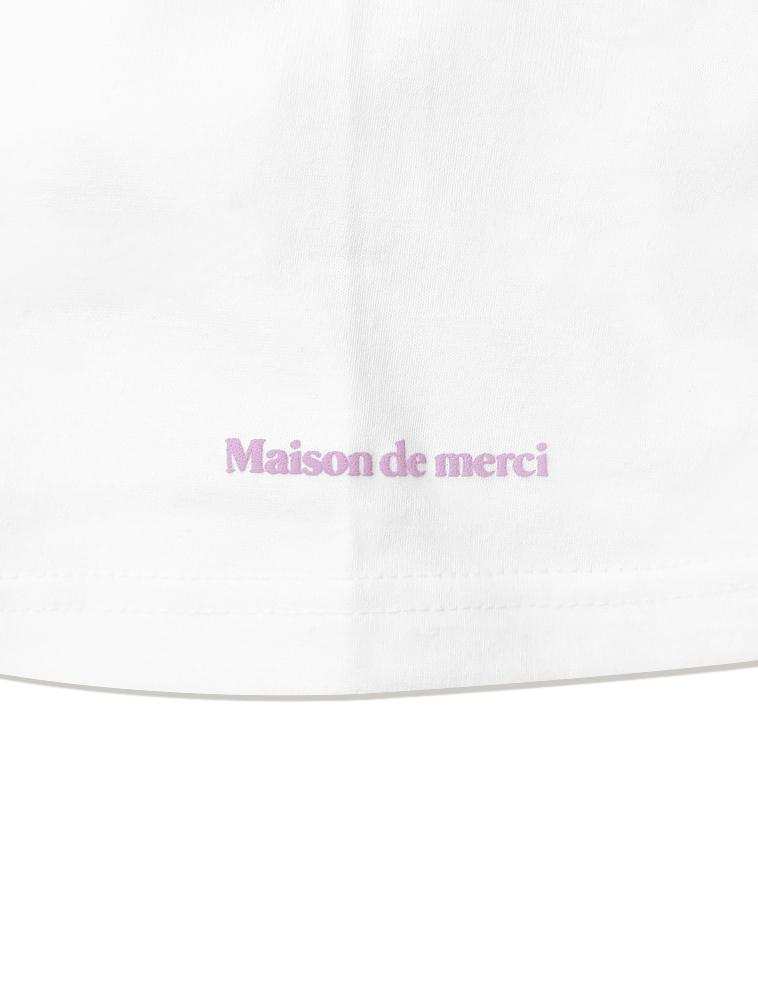 LA MAISON STUDIO Women'S Leris Embossed Crop Top White Violet (Fcc2Ts387W)