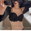 French Sexy Thin Soft Steel Ring Bra Big U Smooth Back Lace Underwear Women's Small Breasts Gathering Bra