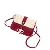 Heart Shaped Pendant Small Square Bag Women's Korean Crossbody Bag