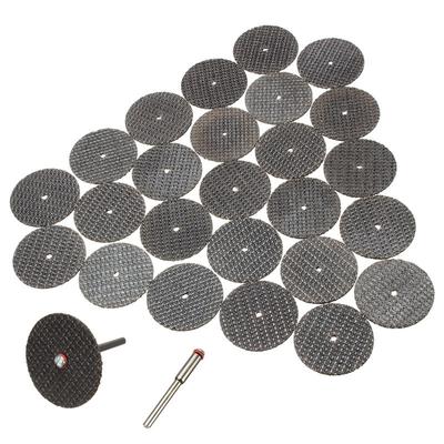Elektrowerkzeug-Set, 25 Stück 32 mm Harz-Trennscheiben + 1 Dorn für Rotationswerkzeug