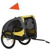 PawHut Dog Bike Trailer with Mesh Windows, Reflectors and Safety Flag, 140 X 71 X 83 Cm, Yellow
