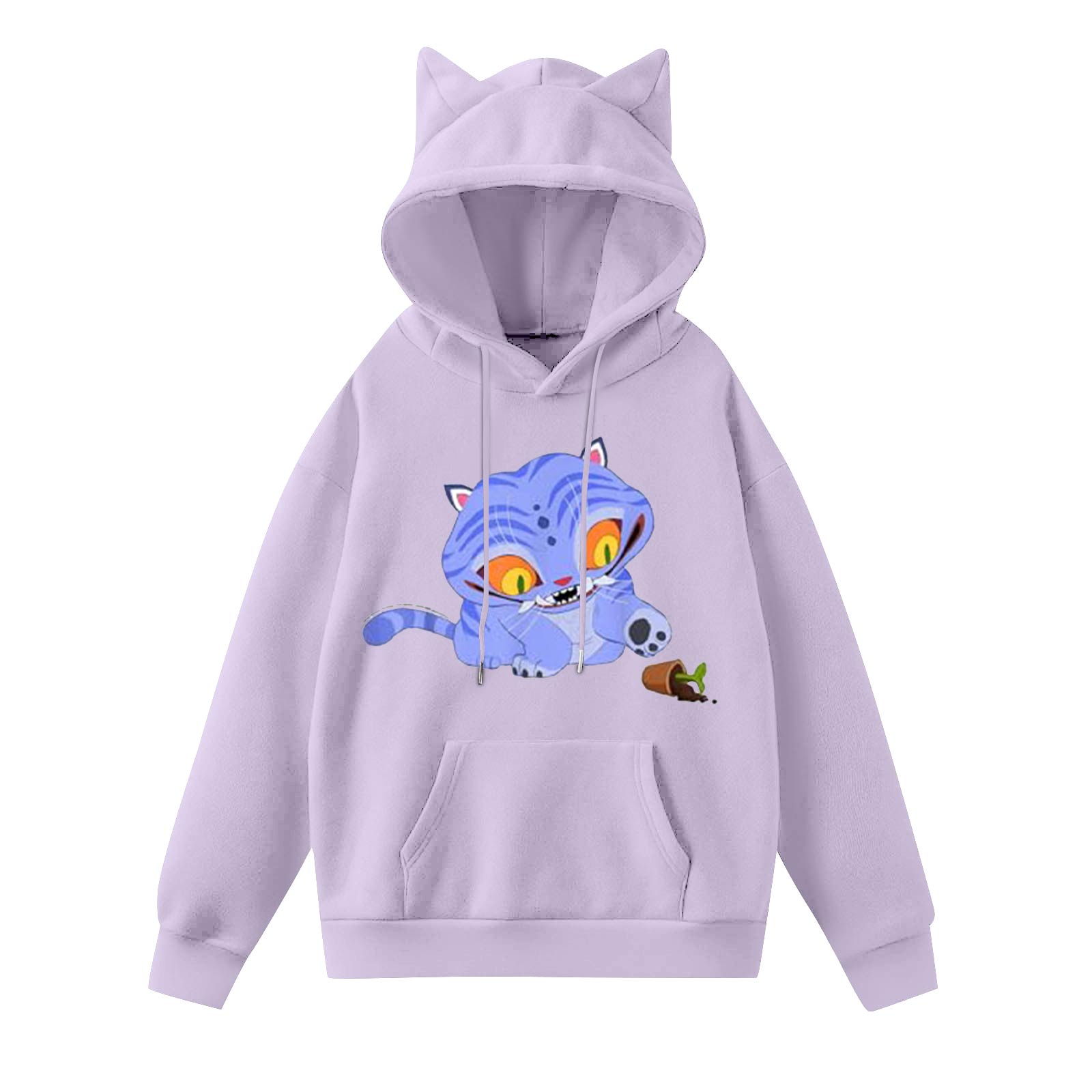 

Женская мода повседневная толстовка с капюшоном с длинным рукавом и круглым вырезом с карманами XL фиолетовый