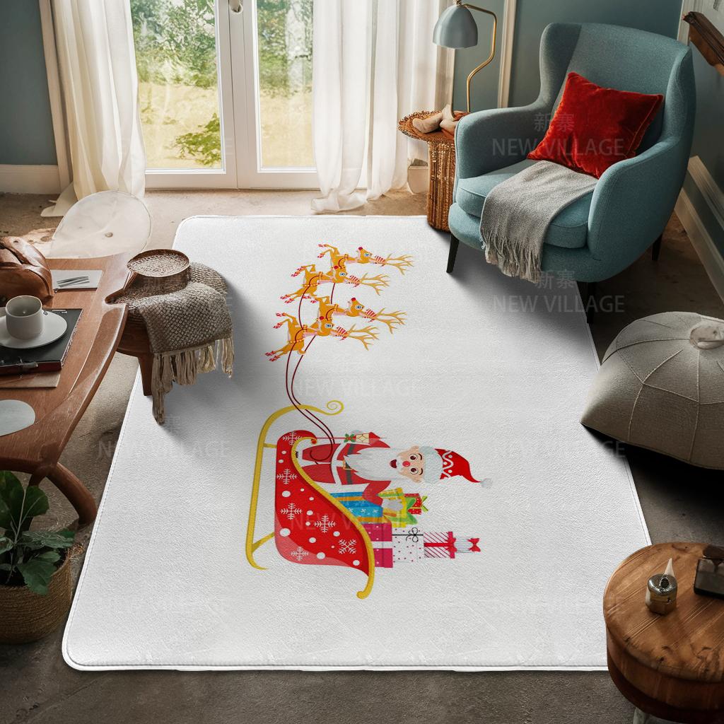 House Entrance Carpet Home Door Mat Living Room Bath Foot Bathroom Non-slip Water Absorption Rugs Bath Merry Christmas Winter