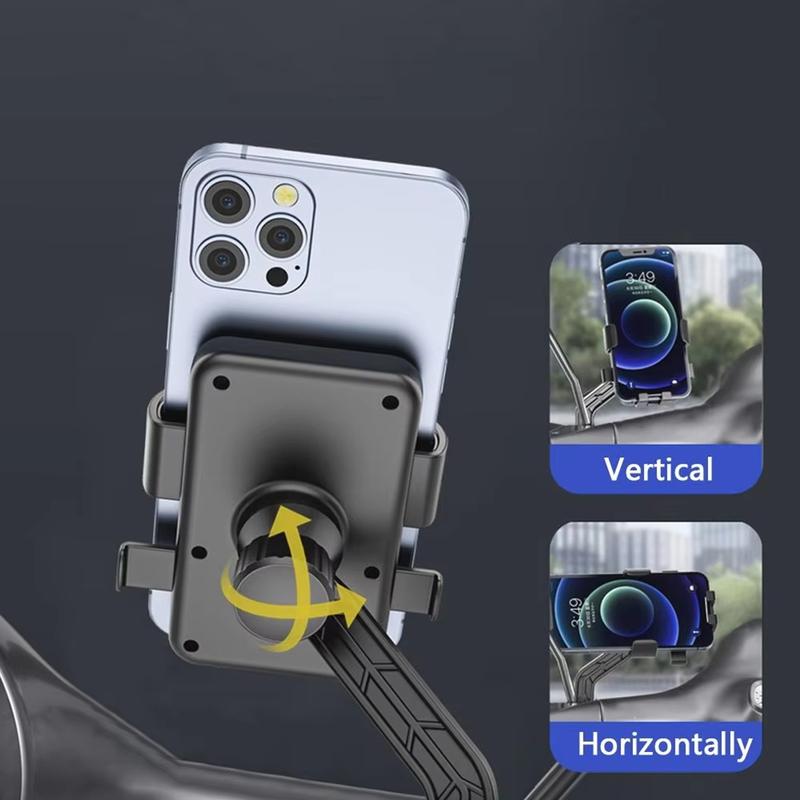 Rotatable Motorcycle Phone Holder with Innovative Locking System Provides Stability and Shock Protection for Devices