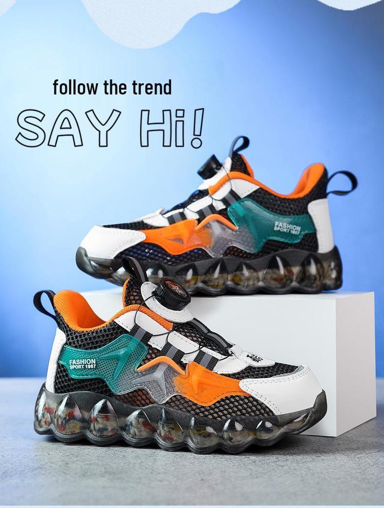 Boys' Autumn 2025 Non-Slip Breathable Sports Shoes with Rotating Buckle