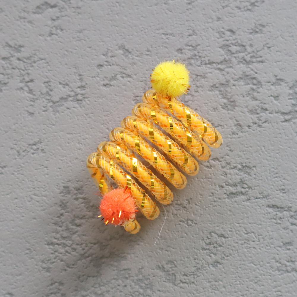 10pcs Colorful Spring Cat Toy Chew Resistant Elastic Wool Ball Spring Toys for Cats Tease Pet Supplies