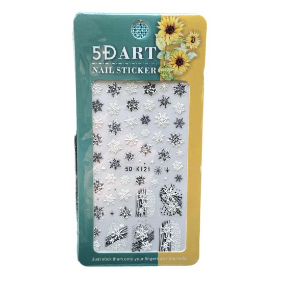 Fingernagel-Aufkleber, atemberaubende visuelle Wirkung, dekorativ, mehrere Stile, gut selbstklebend, weihnachtlicher Schneeflocken-Stil, Nagelzubehör