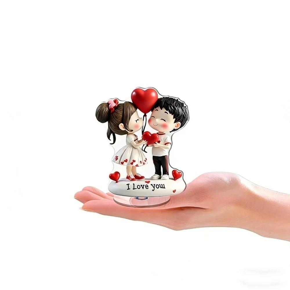 

2D Acrylic Rotating Ornament Sweet Couple with Love Ornament Valentine s Day Decoration Wedding Couple Heart