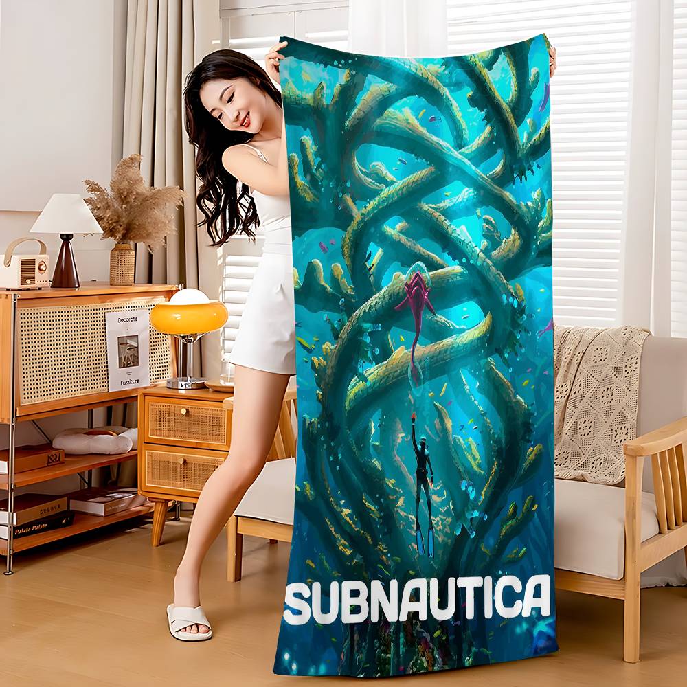 S-Subnauticas Game Cover Microfiber Beach Towel Absorbent Quick dry Soft Yoga Swimming Resort Mountain Climbing Towel