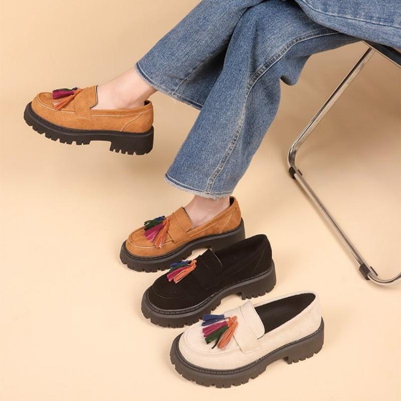 Women's Shoes  New Women's British Style Thick Sole Shoes Office Ladies Light Casual Designer Shoes Loafers Zapatos De Mujer