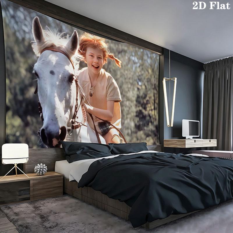 Inger Pippi Wall Tapestry, Aesthetic Printed Fabric Blanket, Suitable for Bedroom, Living Room, and Home Decor.