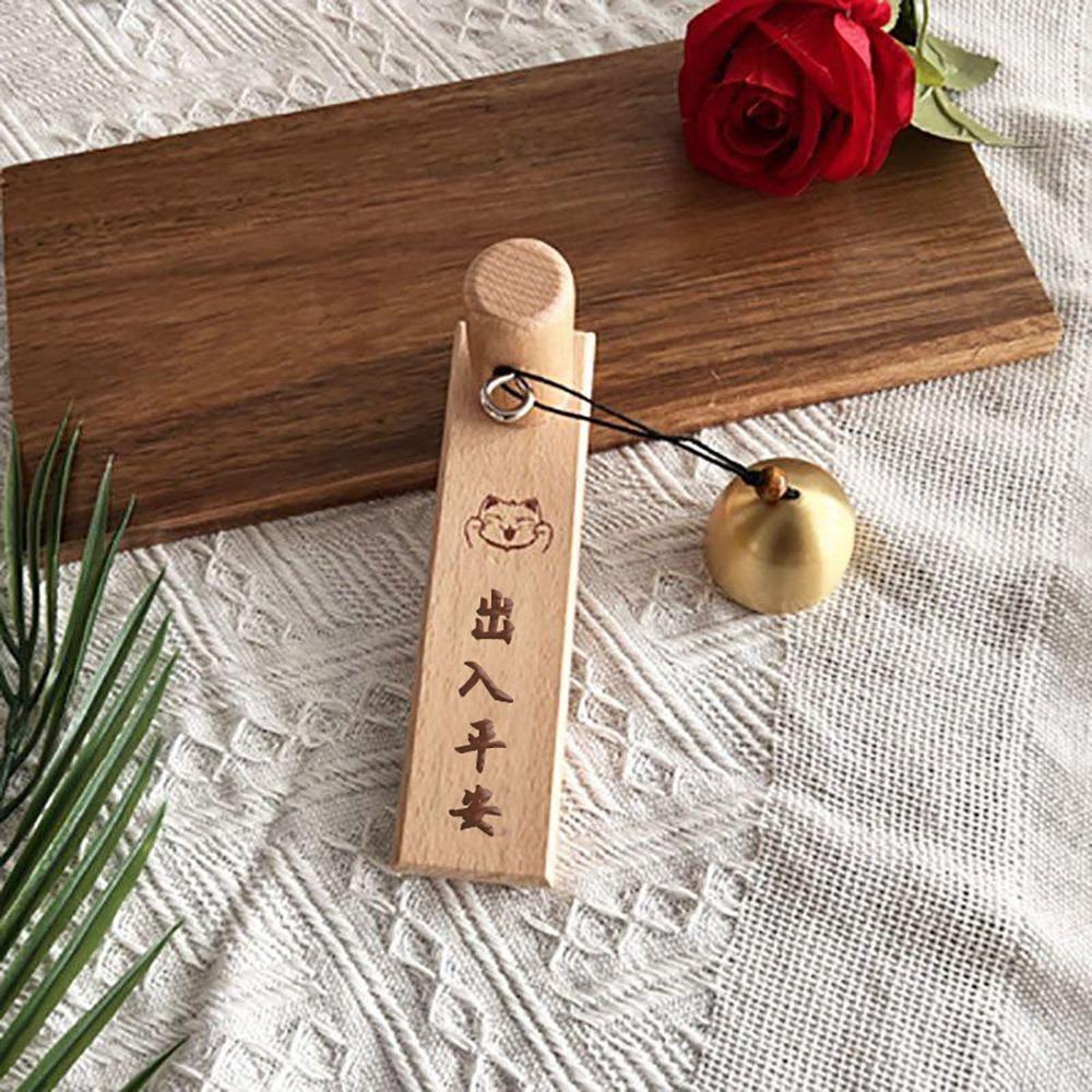 Wooden Door Bell Door Opening Strong Adhesive Shopkeepers Bell Japanese Style Delightful Sound Wind Chime for Business Garden