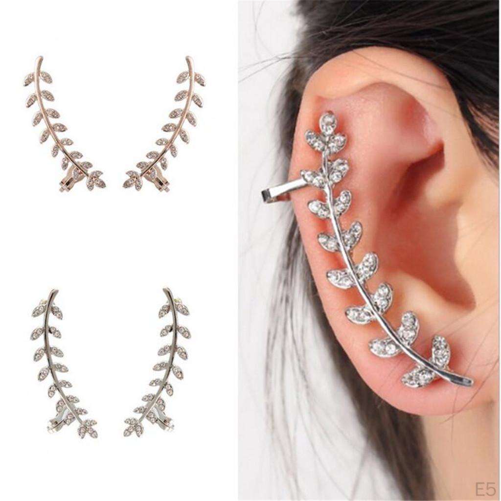 Leaf Earrings Crystals s (in Different Colors)