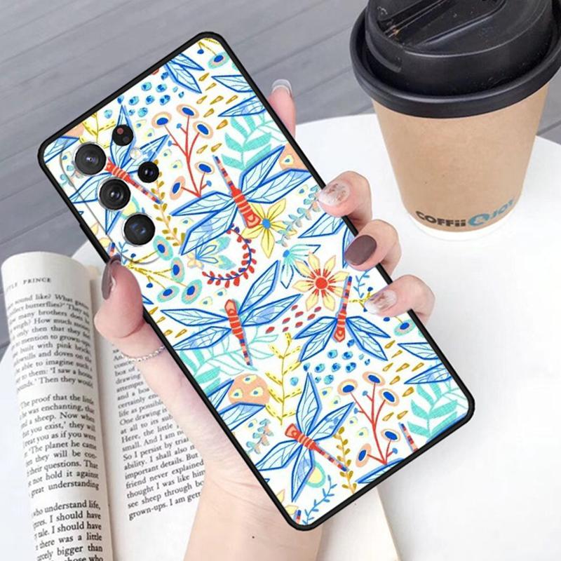 Dragonfly Pattern phone case Cover For Samsung Galaxy S24 S25 Ultra S21 S22 Ultra S10E Note 10 Plus Note 20 FE S23