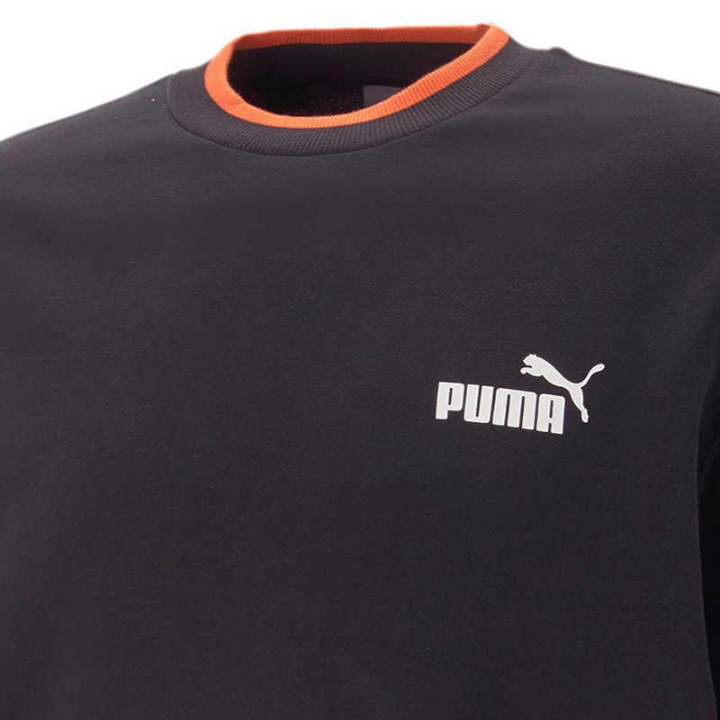 Puma Power Colorblock Crew Neck Sweatshirt With Tr Logo Print Men Tops Orange 676666-23