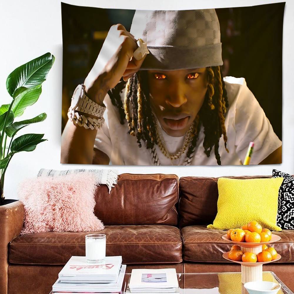 KKing Rapper Von Anime Tapestry Hanging Tarot Hippie Wall Rugs Dorm Home Decor