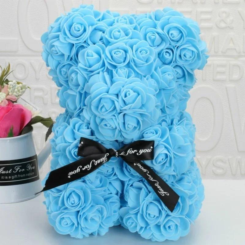 Creative Eternal Flower Rose Bear Rose Bear Hug Bear Wedding Flower Decoration Gift