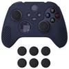 eXtremeRate PlayVital 3D Studded Edition Silicone Cover Skin for Xbox Series Includes Six Black Thumb Grip and Soft Rubber Case Protector for Xbox