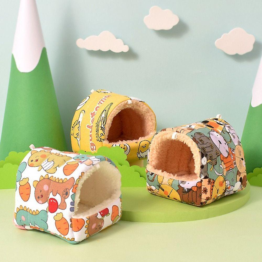 Casă Caldă de Iarnă pentru Hamster Pluș Mini Cușcă Covoraș Cuib Drăguț pentru Cobai