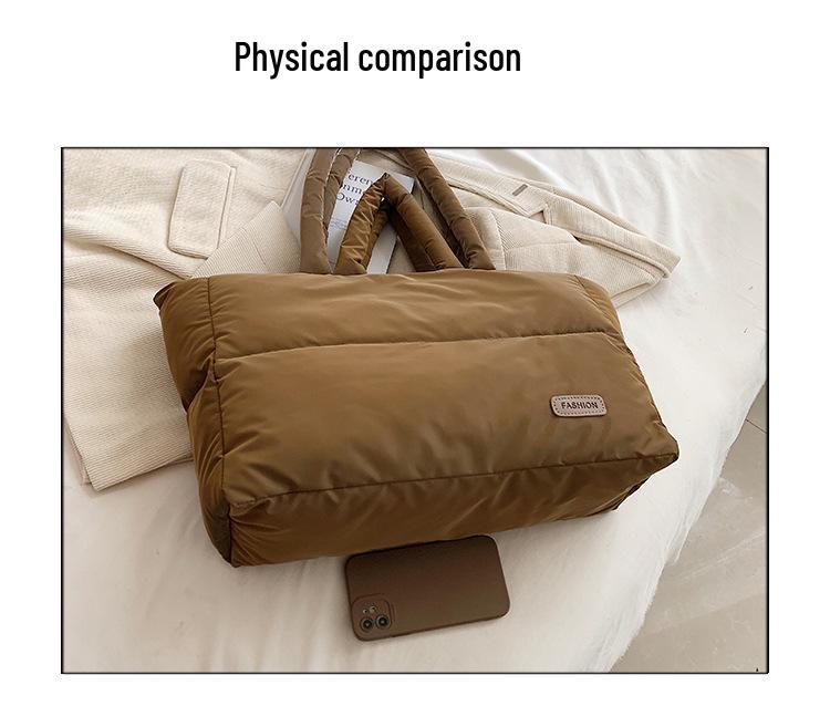 Trendige Damen Schulter-Tragetasche mit Baumwollpolsterung - Koreanischer Stil