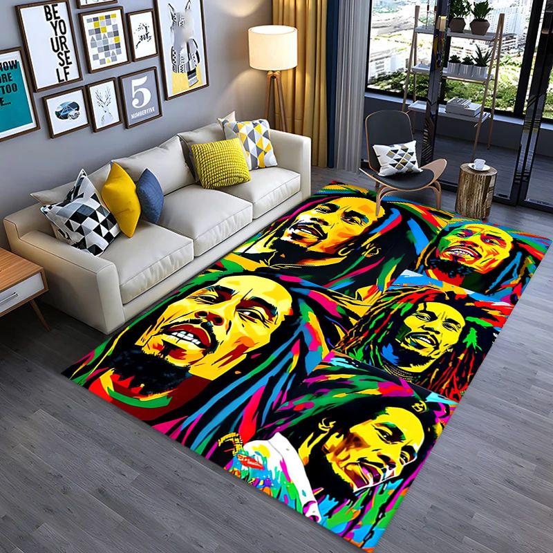 Vibrant Rasta Music Fusion Carpet Living Room and Bedroom Mats Doormat Dormitory Decoration Bathroom Mat Protective Pad