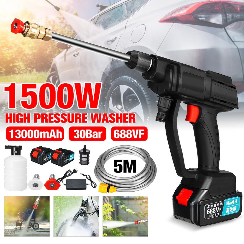 Black  Electric Cordless High Pressure Car Washer Guns Foam Generator Water Guns Spray Cleaner Car Washing Machine