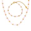 French Elegance Mother-of-Pearl Bead Titanium Steel Necklace & Bracelet Set – Women's Versatile Niche Design Jewelry, INS Style