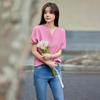 Casual Petal Collar Lantern Sleeve T-shirt