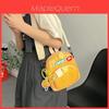 Cartoon Print Mini Shoulder Handbag With Zipper Closure For Daily Use