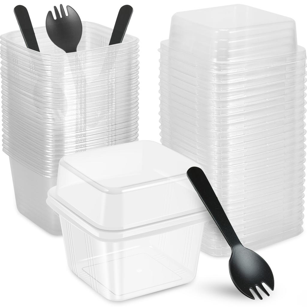 50/100/150 Stück Quadratische Kuchenbox Behälter Scheibe Dessert Muffin Cupcake Verpackungsboxen Hochzeit Geburtstagsfeier Zubehör Gastgeschenke