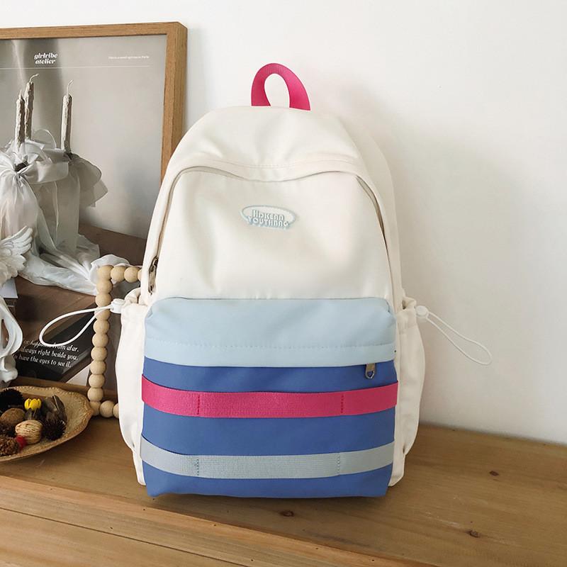 Minimalist Student Backpack With Color Block Design For Casual Travel And Day Trips