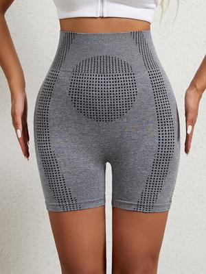 Mulheres Sem Costura Modelador Corporal Shorts Esportivos Cintura Alta Controle de Barriga Leggings Fitness Yoga Secagem Rápida Corrida Banda Larga Modelador Ciclismo Shorts