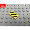 20pcs MOC Bricks Warning Signs Tile 1x2 Black Yellow Danger Stripes Black Pattern 3069bpb436 Building blocks Kids Toys