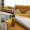 Lambswool Sofa Cushion Non-slip Leather Sofa Cover Cover Simple Winter Warm Thick Plush Cushion Cover Cloth