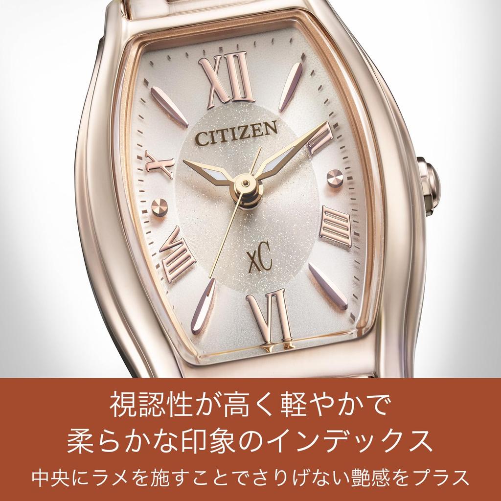 Citizen xC Eco-Drive Women's Tonneau Watch EW5546-56X Waterproof Sakura Pink Sapphire Crystal Simple Gift Second Hand